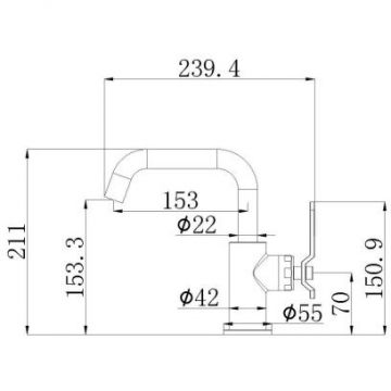 Смеситель для раковины Bronze de Luxe (Бронз Де Люкс) 1760S 1178CC, матовый хром