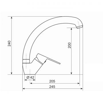 Смеситель для кухни Practik PR-02-004, черный оникс