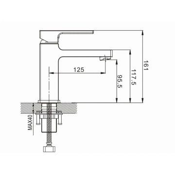 Смеситель для раковины Rose R10T R1001T-1, оружейная сталь