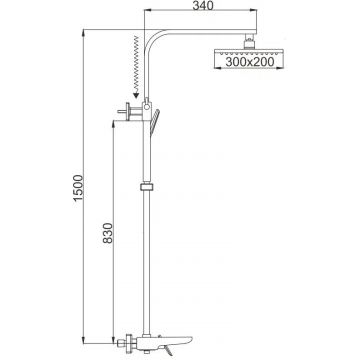 Душевая система Rose R1636F, белый/хром