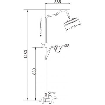 Душевая система Rose R0136, хром