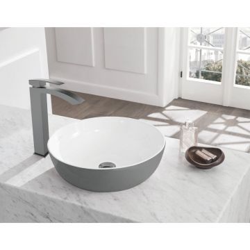 Смеситель для раковины высокий Rose R15T R1511T, оружейная сталь