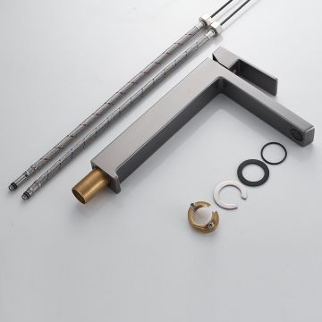 Смеситель для раковины высокий Rose (Розе) R18T R1811T-1, оружейная сталь