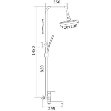 Душевая система Rose R2136F, белый/хром