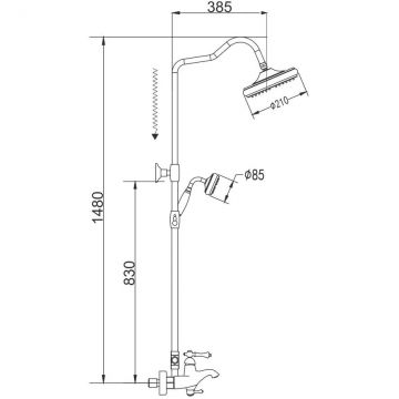 Душевая система Rose R0136Q, бронза