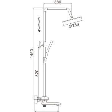 Душевая система Rose R3936, хром