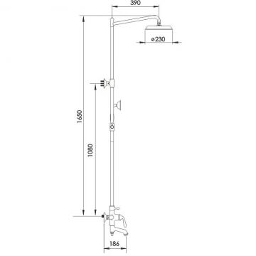 Душевая система Rose R0236E, золото