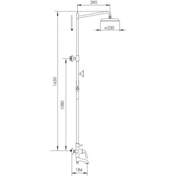 Душевая система Rose R0236Q, бронза