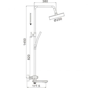 Душевая система с термостатом Rose R3996F, белый/хром