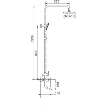 Душевая система Rose R1336, белый/хром