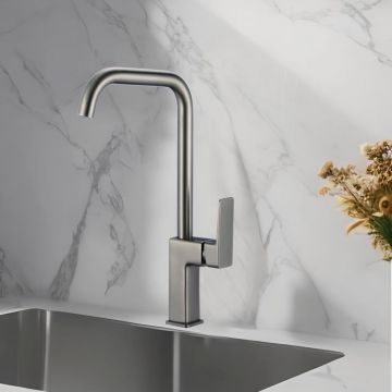 Смеситель для кухни WesnaArt (Весна Арт) Narcis NAR06-150GM-25432, оружейная сталь