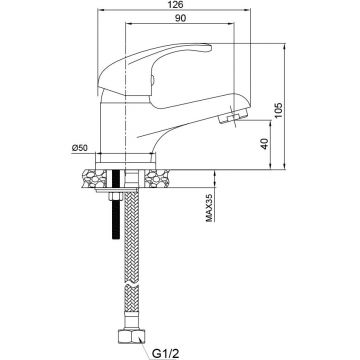 Смеситель для раковины WesnaArt (Весна Арт) Listok LIS01-210, хром