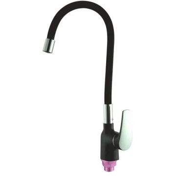 Смеситель для кухни с гибким изливом Shevanik (Шеваник) S443-3, черный