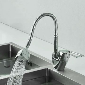 Смеситель для кухни с гибким изливом Shevanik (Шеваник) S5143, хром