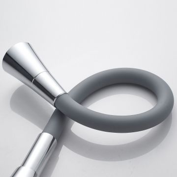 Смеситель для кухни с гибким изливом Shevanik (Шеваник) S543-9, хром/серый