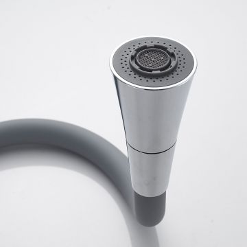 Смеситель для кухни с гибким изливом Shevanik (Шеваник) S543-9, хром/серый