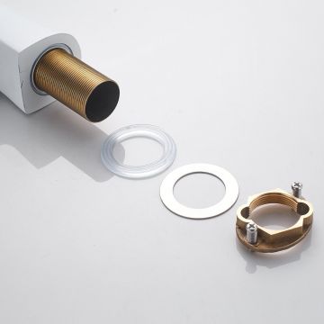 Смеситель для кухни с гибким изливом Shevanik (Шеваник) S543C-1, белый