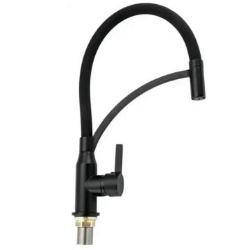 Смеситель для кухни с гибким изливом Shevanik (Шеваник) S643H-3, черный