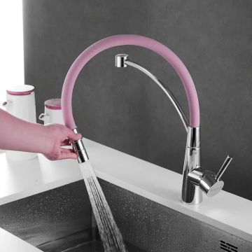 Смеситель для кухни с гибким изливом Shevanik (Шеваник) S743-2, хром