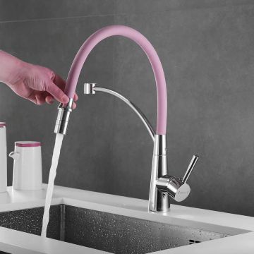 Смеситель для кухни с гибким изливом Shevanik (Шеваник) S743-2, хром