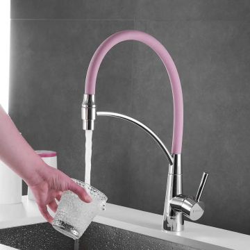 Смеситель для кухни с гибким изливом Shevanik (Шеваник) S743-2, хром