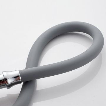 Смеситель для кухни с гибким изливом Shevanik (Шеваник) S743-9, хром/серый