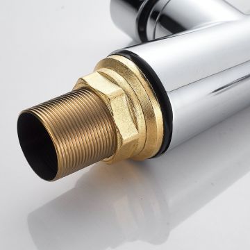 Смеситель для кухни с гибким изливом Shevanik (Шеваник) S743-9, хром/серый