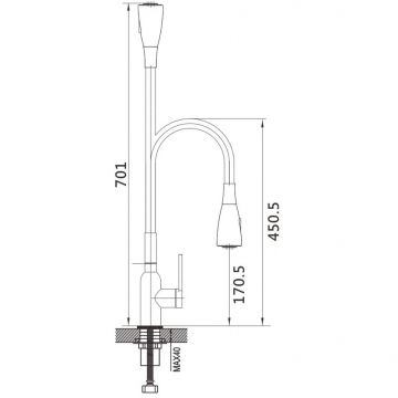 Смеситель для кухни с гибким изливом Shevanik (Шеваник) S843C-1, белый