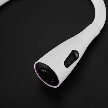 Смеситель для кухни с гибким изливом Shevanik (Шеваник) S843C-1, белый