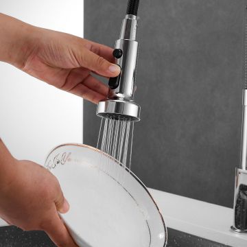 Смеситель для кухни с гибким изливом Shevanik (Шеваник) S963, хром