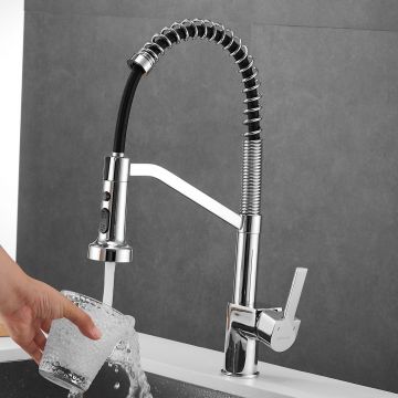 Смеситель для кухни с гибким изливом Shevanik (Шеваник) S963, хром