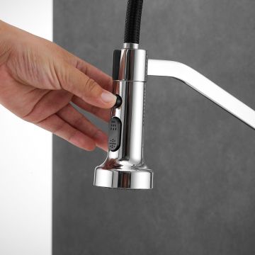 Смеситель для кухни с гибким изливом Shevanik (Шеваник) S963, хром