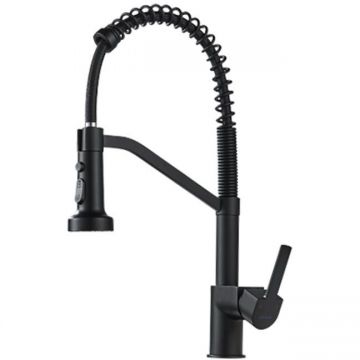 Смеситель для кухни с гибким изливом Shevanik (Шеваник) S963H, черный