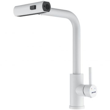 Смеситель для кухни с мультифункциональным изливом Shevanik (Шеваник) S263C, белый