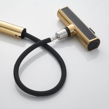 Смеситель для кухни с мультифункциональным изливом Shevanik (Шеваник) S263G, золотой сатин