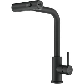 Смеситель для кухни с мультифункциональным изливом Shevanik (Шеваник) S263H, черный
