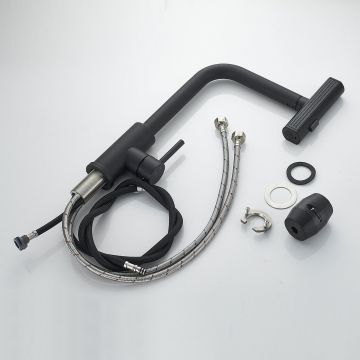 Смеситель для кухни с мультифункциональным изливом Shevanik (Шеваник) S263H, черный