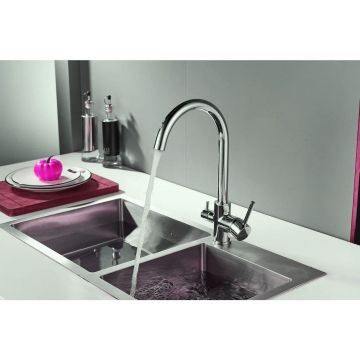 Смеситель для кухни с подключением фильтра Shevanik S128, хром