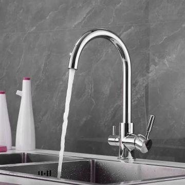 Смеситель для кухни с подключением фильтра Shevanik (Шеваник) S168, хром