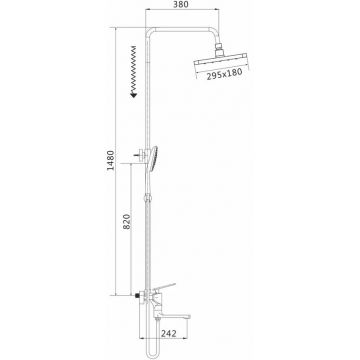 Душевая система Shevanik S8036F, белый/хром