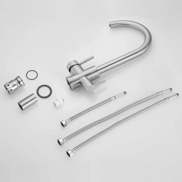 Смеситель для кухни с подключением фильтра Shevanik (Шеваник) S168B, сатин