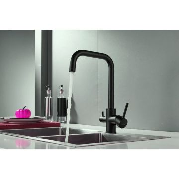 Смеситель для кухни с подключением фильтра Shevanik (Шеваник) S228H, черный