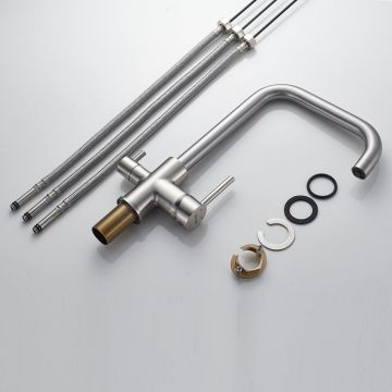 Смеситель для кухни с подключением фильтра Shevanik (Шеваник) S228L, сатин