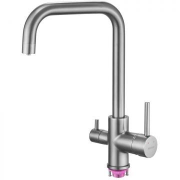 Смеситель для кухни с подключением фильтра Shevanik (Шеваник) S228T, оружейная сталь