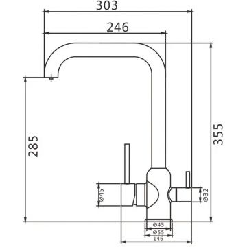 Смеситель для кухни с подключением фильтра Shevanik (Шеваник) S268B, сатин