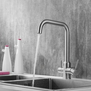 Смеситель для кухни с подключением фильтра Shevanik (Шеваник) S268B, сатин