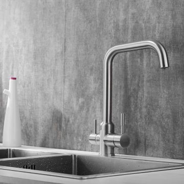 Смеситель для кухни с подключением фильтра Shevanik (Шеваник) S268B, сатин