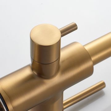 Смеситель для кухни с подключением фильтра Shevanik (Шеваник) S328G, золотой сатин