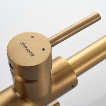 Смеситель для кухни с подключением фильтра Shevanik (Шеваник) S328G, золотой сатин