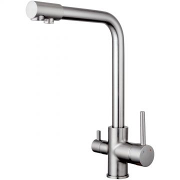 Смеситель для кухни с подключением фильтра Shevanik (Шеваник) S328L, сатин